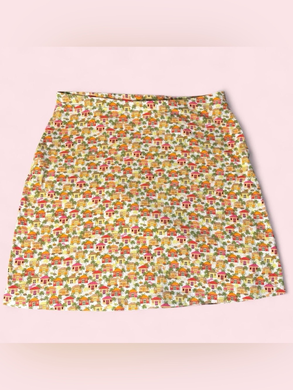 J. Jill Skirt Womens Medium Multicolor House Palm Print A-Line Stretch Pull-On